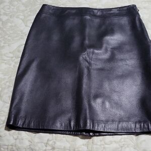 Sleek Lambskin Leather Black Mini Skirt EUC Like New